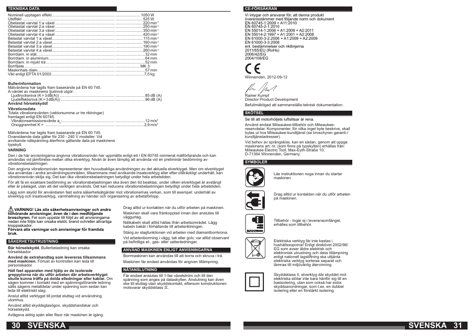 Svenska | Milwaukee B4-32 User Manual | Page 16 / 35