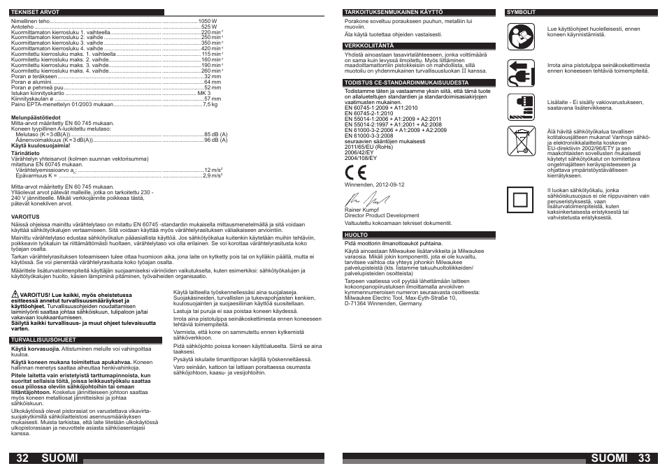 Suomi | Milwaukee B4-32 User Manual | Page 17 / 35