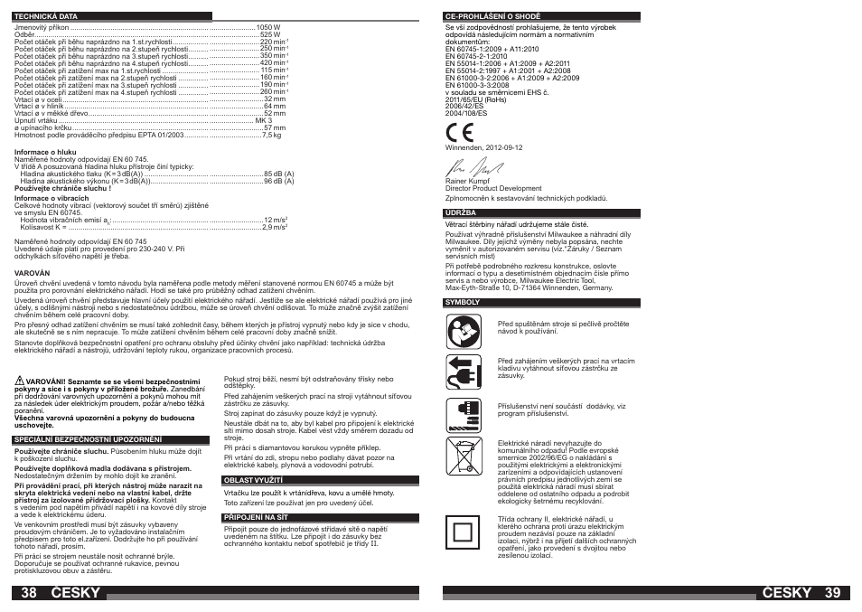 Česky | Milwaukee B4-32 User Manual | Page 20 / 35