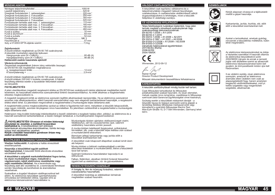 Magyar | Milwaukee B4-32 User Manual | Page 23 / 35