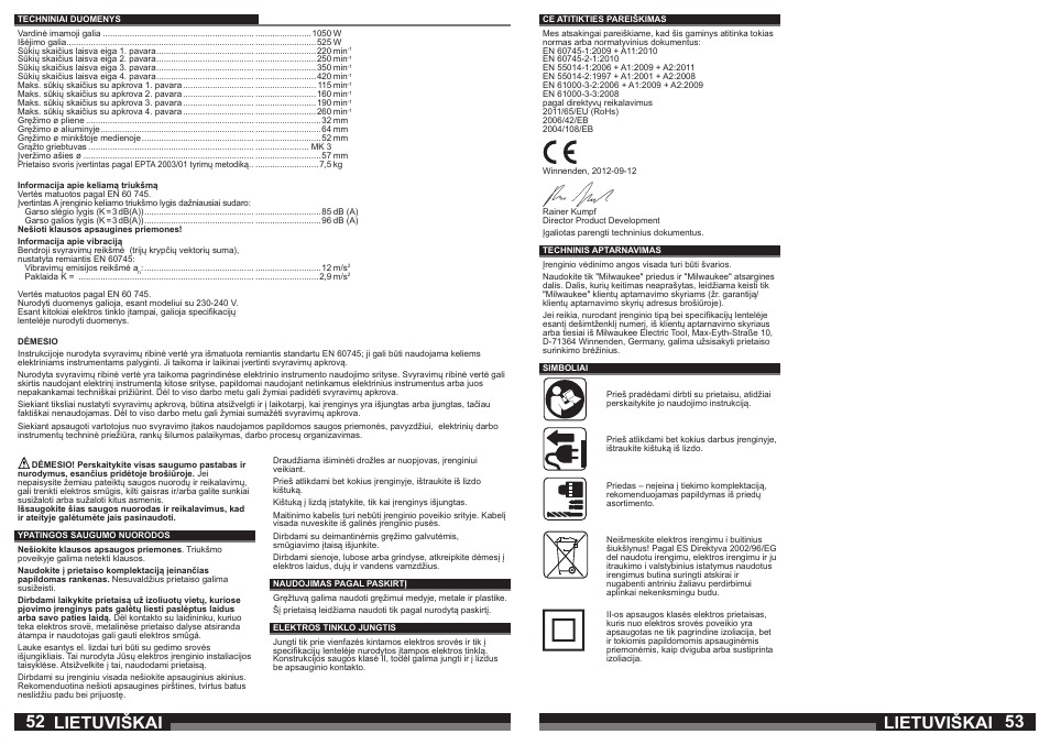 Lietuviškai | Milwaukee B4-32 User Manual | Page 27 / 35