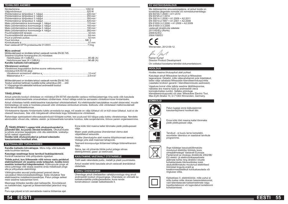 Eesti | Milwaukee B4-32 User Manual | Page 28 / 35