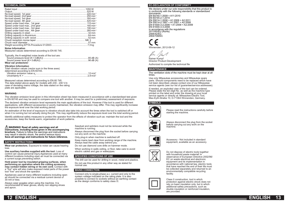 English | Milwaukee B4-32 User Manual | Page 7 / 35