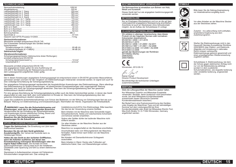 Deutsch | Milwaukee B4-32 User Manual | Page 8 / 35