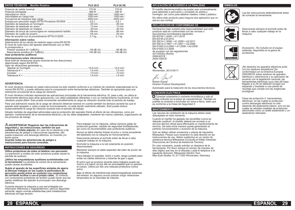 Español | Milwaukee PLH 26 E User Manual | Page 15 / 39