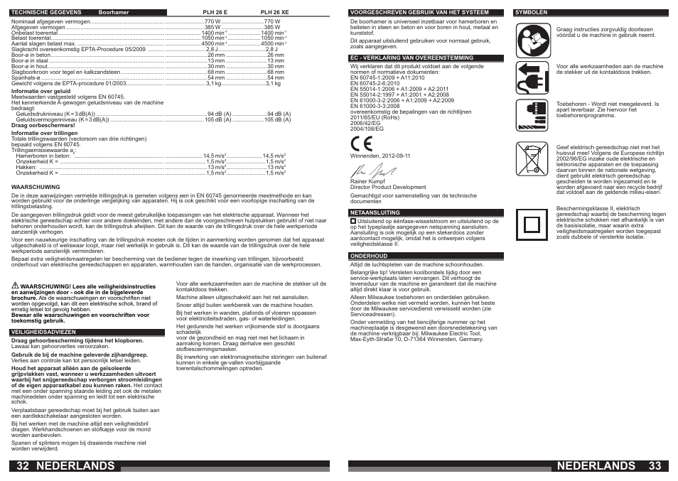 Nederlands | Milwaukee PLH 26 E User Manual | Page 17 / 39