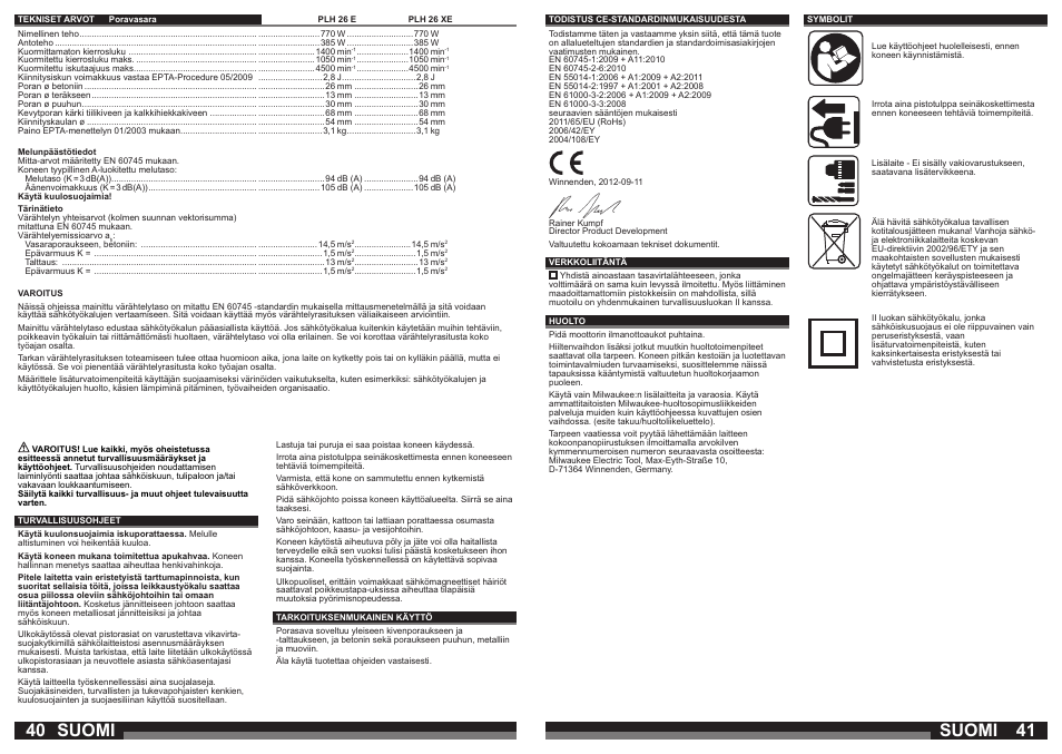 Suomi | Milwaukee PLH 26 E User Manual | Page 21 / 39