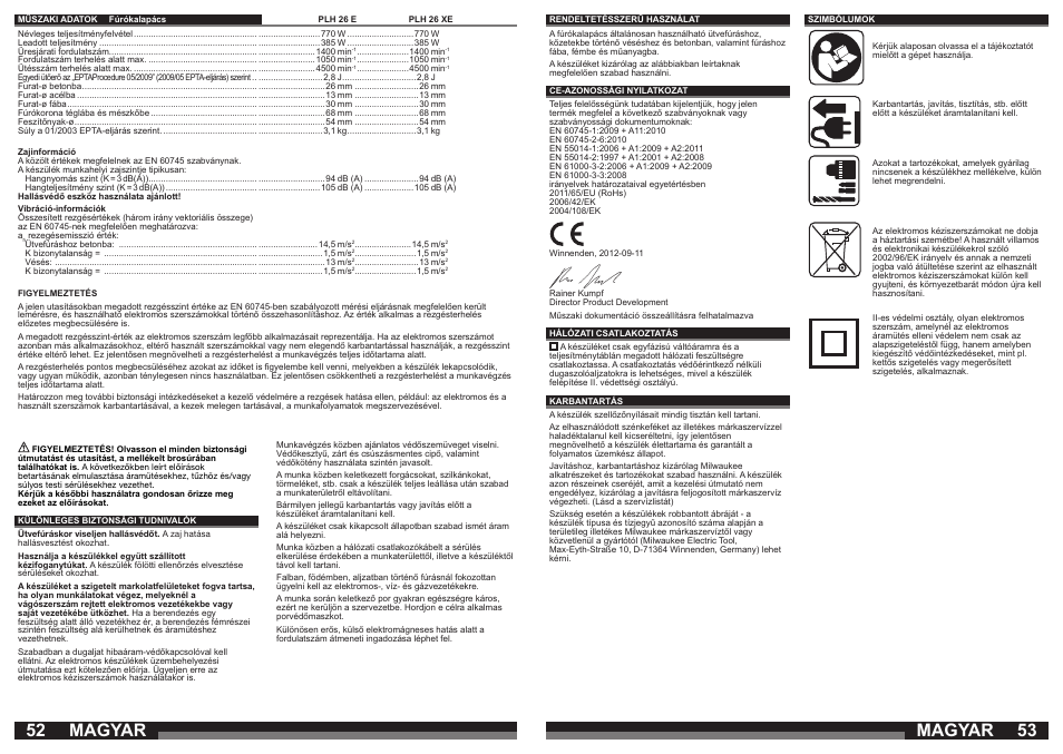 Magyar | Milwaukee PLH 26 E User Manual | Page 27 / 39