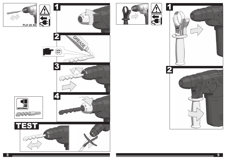 12 3 4 test | Milwaukee PLH 26 E User Manual | Page 5 / 39