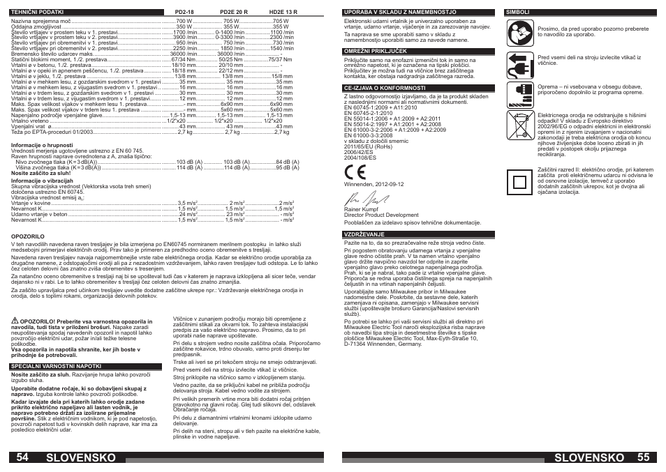Slovensko | Milwaukee HD2E 13 R User Manual | Page 28 / 39