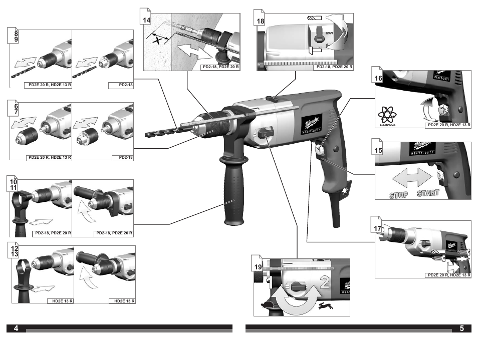 Milwaukee HD2E 13 R User Manual | Page 3 / 39