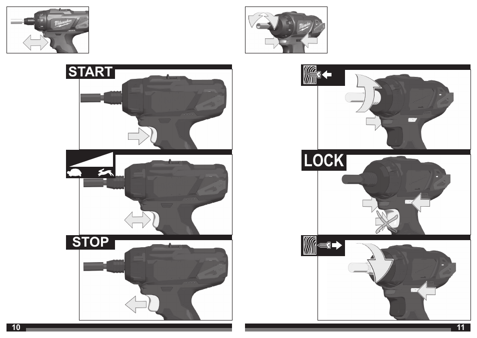 Lock | Milwaukee M12 BD User Manual | Page 6 / 35