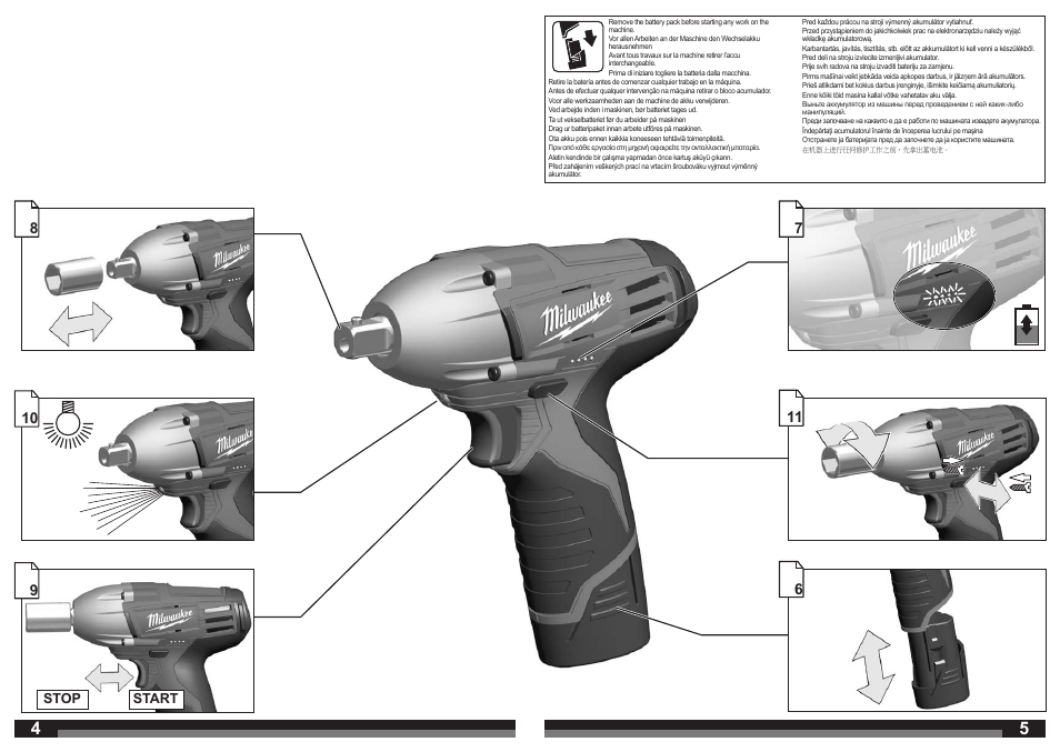 Start stop | Milwaukee C12 IW User Manual | Page 3 / 35