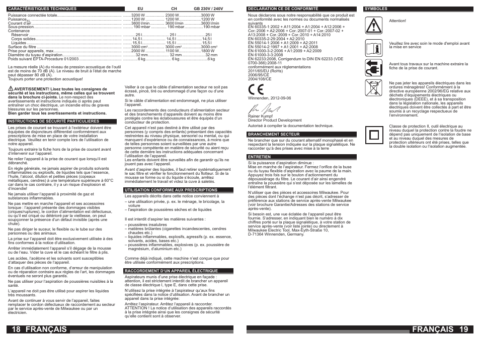 Français | Milwaukee AS 250 ECP User Manual | Page 10 / 35