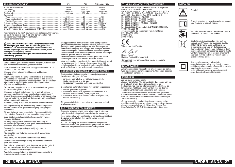 Nederlands | Milwaukee AS 250 ECP User Manual | Page 14 / 35