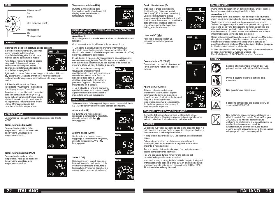 22 23 italiano, Italiano | Milwaukee C12 LTGE User Manual | Page 12 / 49