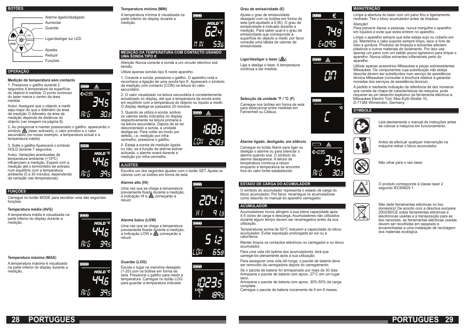 28 29 portugues, Portugues | Milwaukee C12 LTGE User Manual | Page 15 / 49