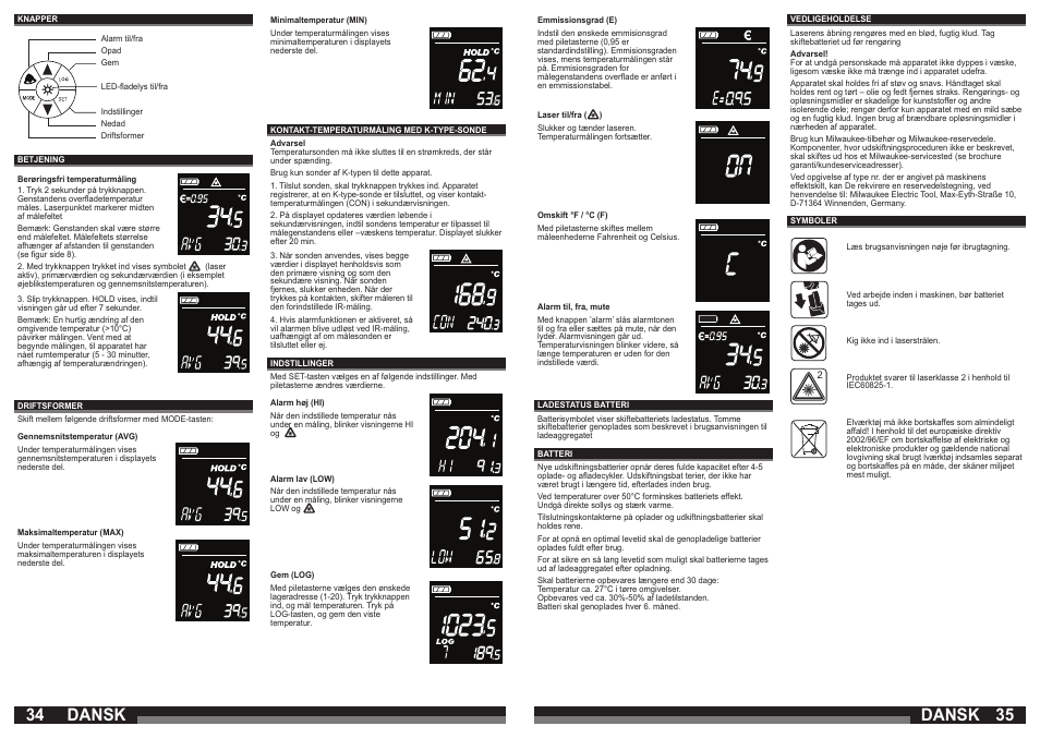 34 35 dansk, Dansk | Milwaukee C12 LTGE User Manual | Page 18 / 49