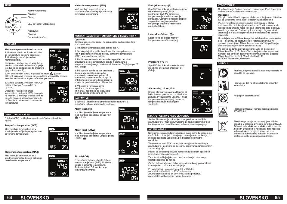 64 65 slovensko, Slovensko | Milwaukee C12 LTGE User Manual | Page 33 / 49