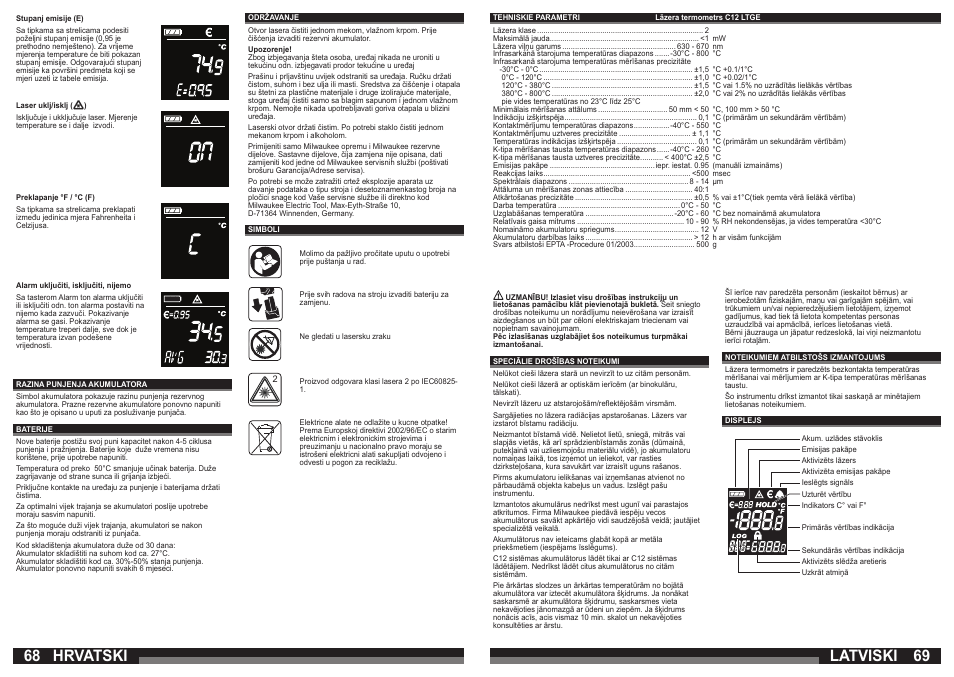 68 69 hrvatski, Latviski | Milwaukee C12 LTGE User Manual | Page 35 / 49