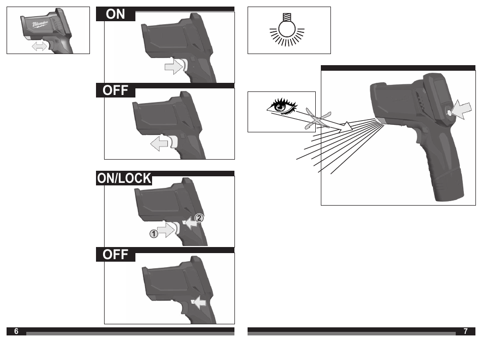 On on/lock off off | Milwaukee C12 LTGE User Manual | Page 4 / 49