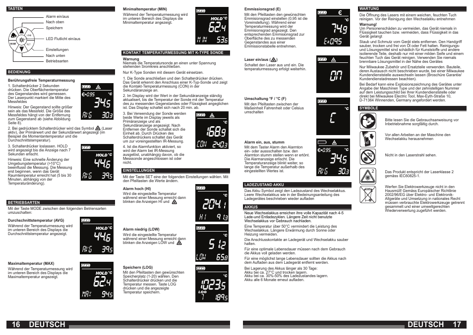 Deutsch | Milwaukee C12 LTGE User Manual | Page 9 / 49