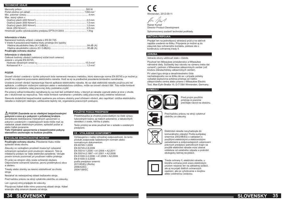 Slovensky | Milwaukee N2 User Manual | Page 18 / 31