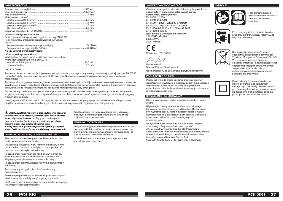 Polski | Milwaukee N2 User Manual | Page 19 / 31