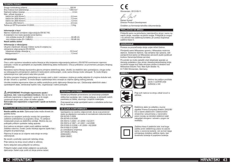 Hrvatski | Milwaukee N2 User Manual | Page 22 / 31