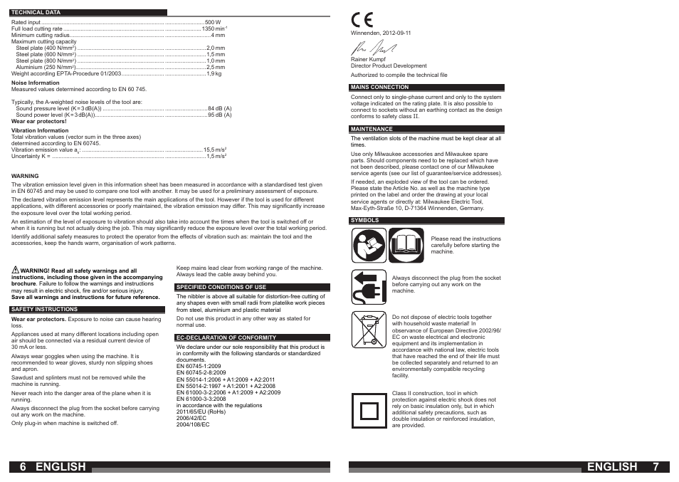 English | Milwaukee N2 User Manual | Page 4 / 31