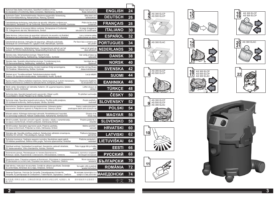 Slovensko 58, 76 македонски | Milwaukee AS 300 ELAC User Manual | Page 2 / 41