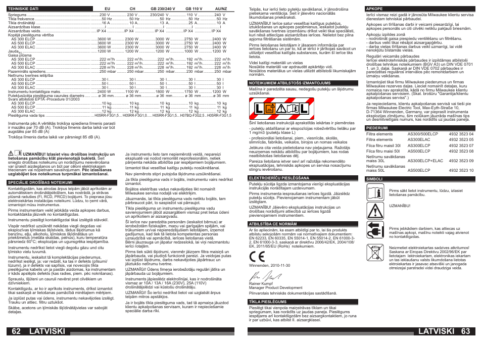 Latviski | Milwaukee AS 300 ELAC User Manual | Page 32 / 41