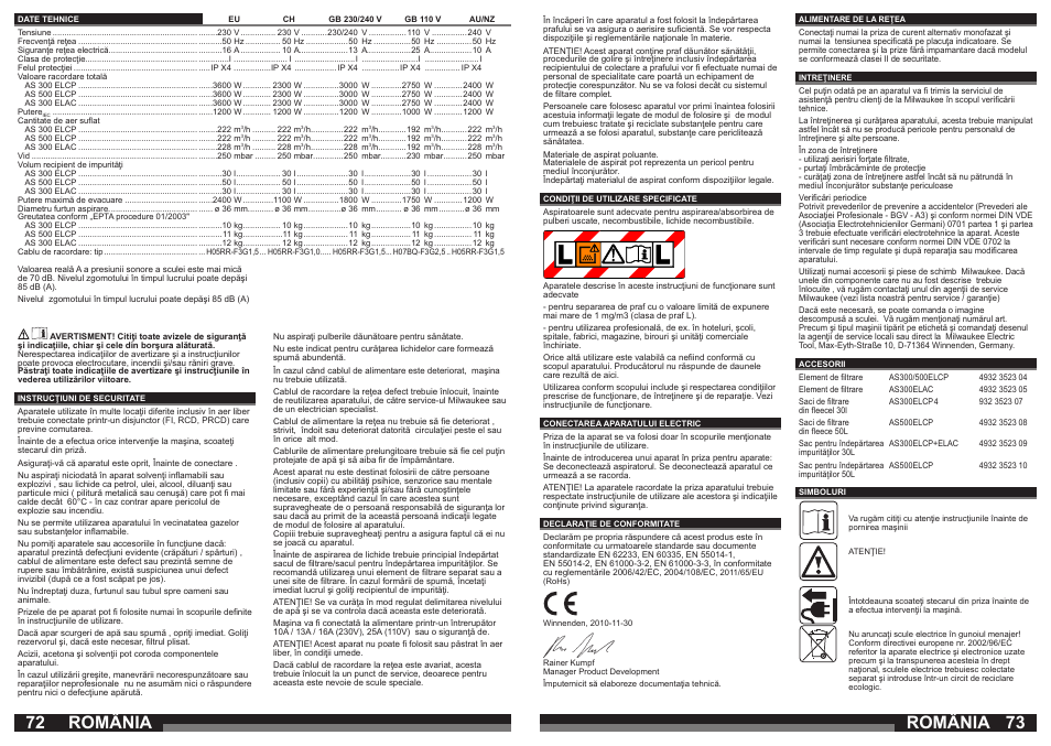 România | Milwaukee AS 300 ELAC User Manual | Page 37 / 41