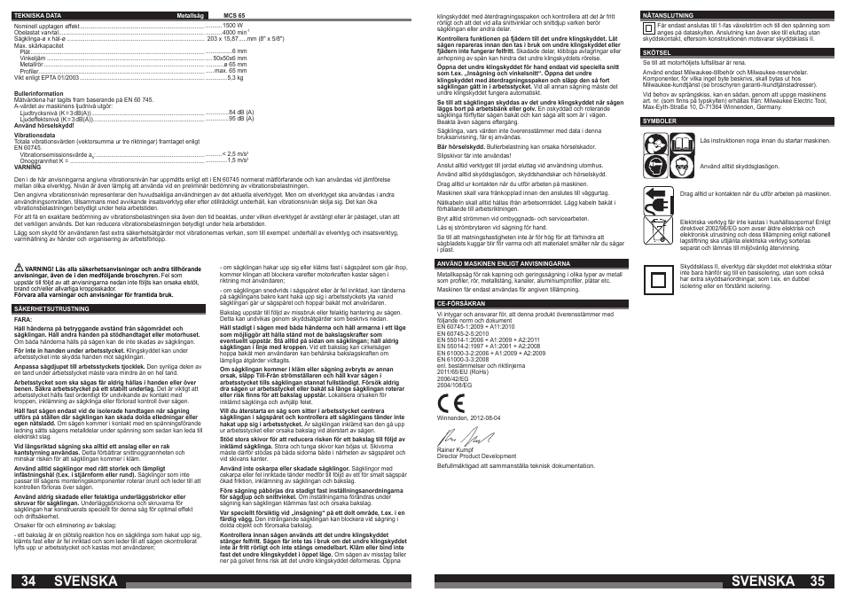 Svenska | Milwaukee MCS 65 User Manual | Page 18 / 37