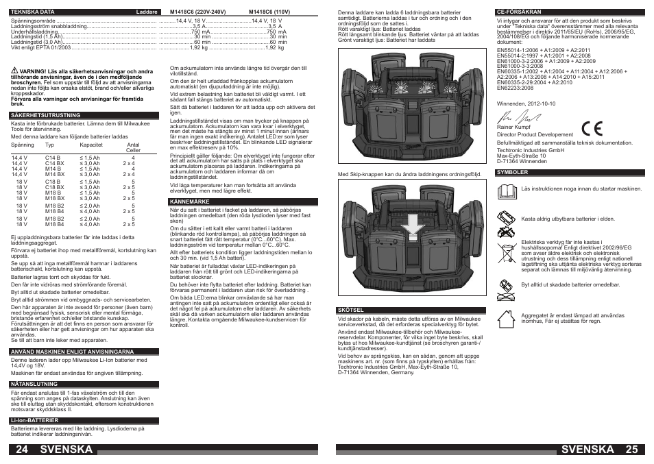 Svenska | Milwaukee M1418C6 User Manual | Page 13 / 31