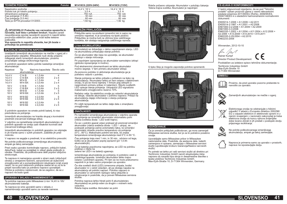 Slovensko | Milwaukee M1418C6 User Manual | Page 21 / 31