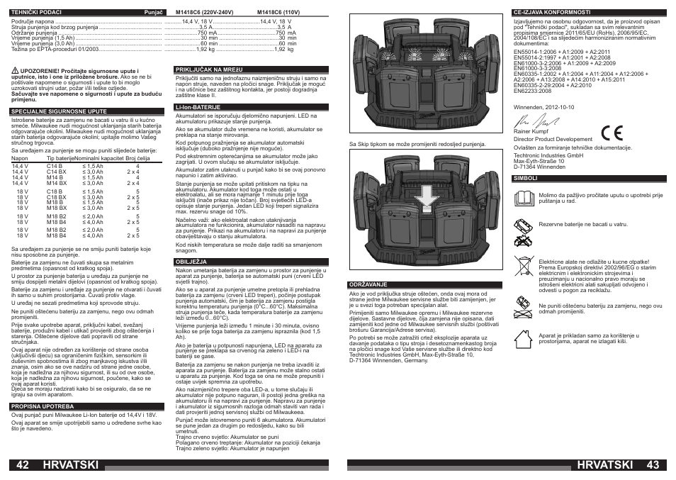 Hrvatski | Milwaukee M1418C6 User Manual | Page 22 / 31