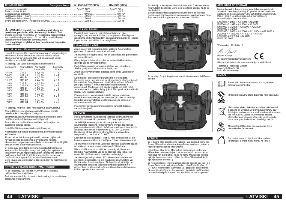 Latviski | Milwaukee M1418C6 User Manual | Page 23 / 31