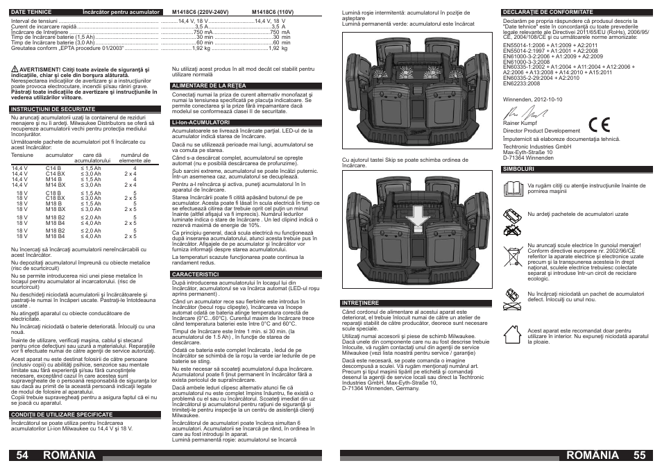 România | Milwaukee M1418C6 User Manual | Page 28 / 31
