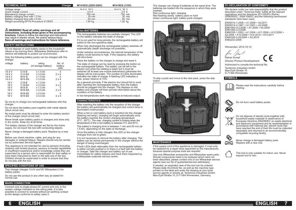 English | Milwaukee M1418C6 User Manual | Page 4 / 31