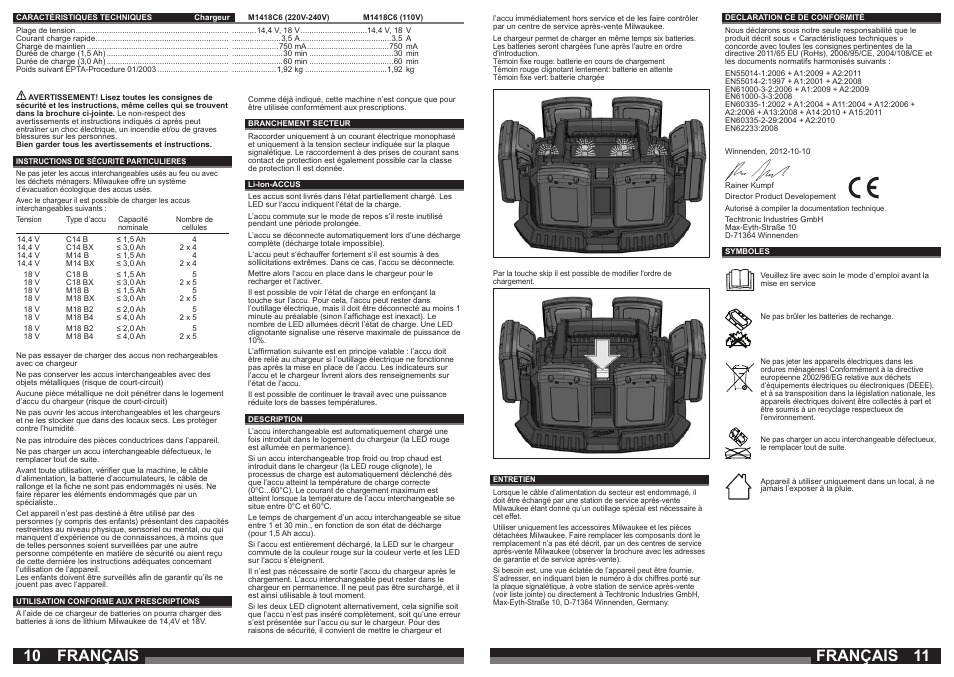 Français | Milwaukee M1418C6 User Manual | Page 6 / 31