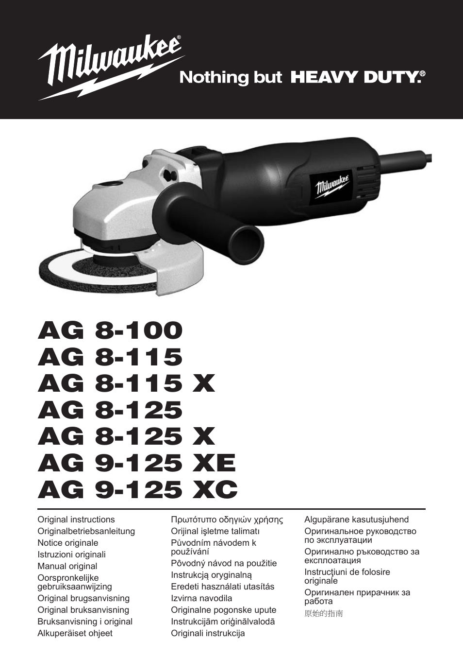Milwaukee AG 9-125 XC User Manual | 51 pages