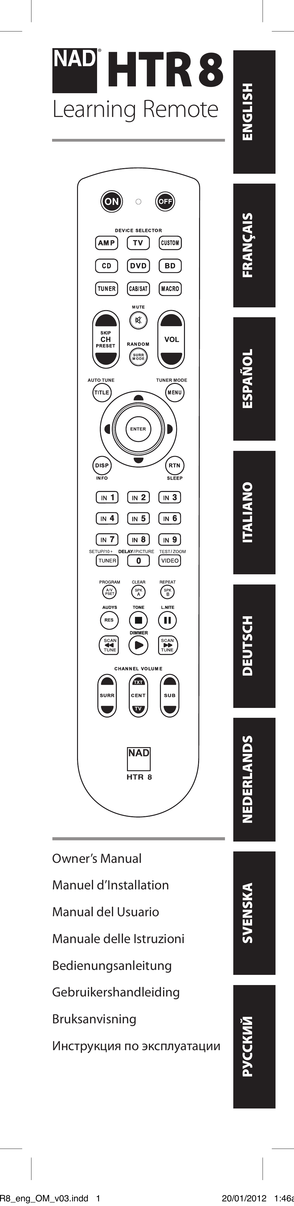 NAD HTR 8 User Manual | 118 pages