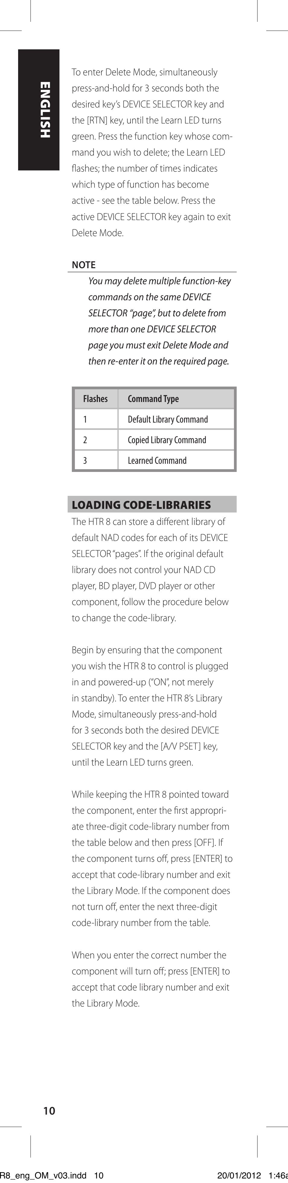 NAD HTR 8 User Manual | Page 10 / 118