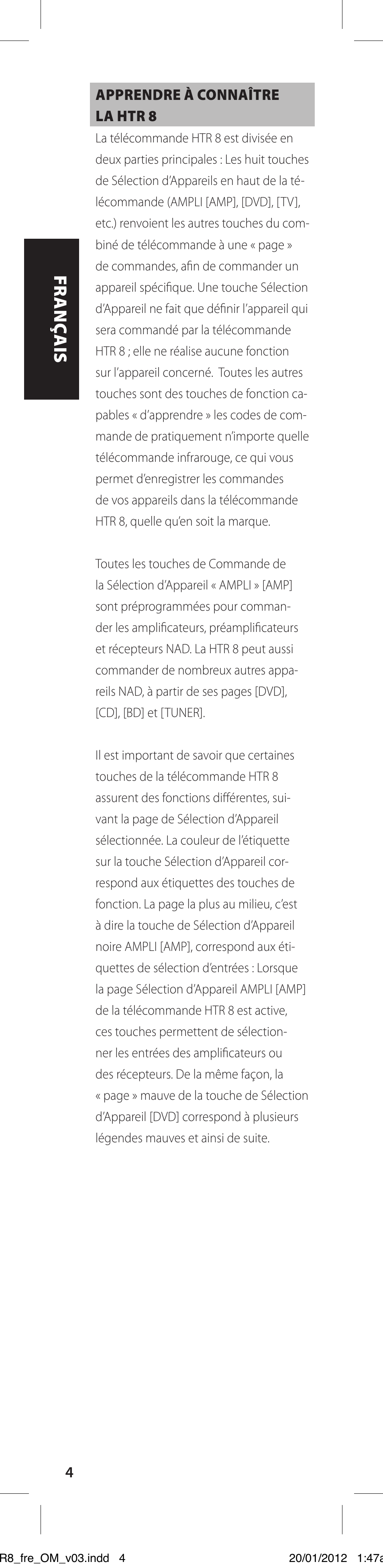 NAD HTR 8 User Manual | Page 16 / 118