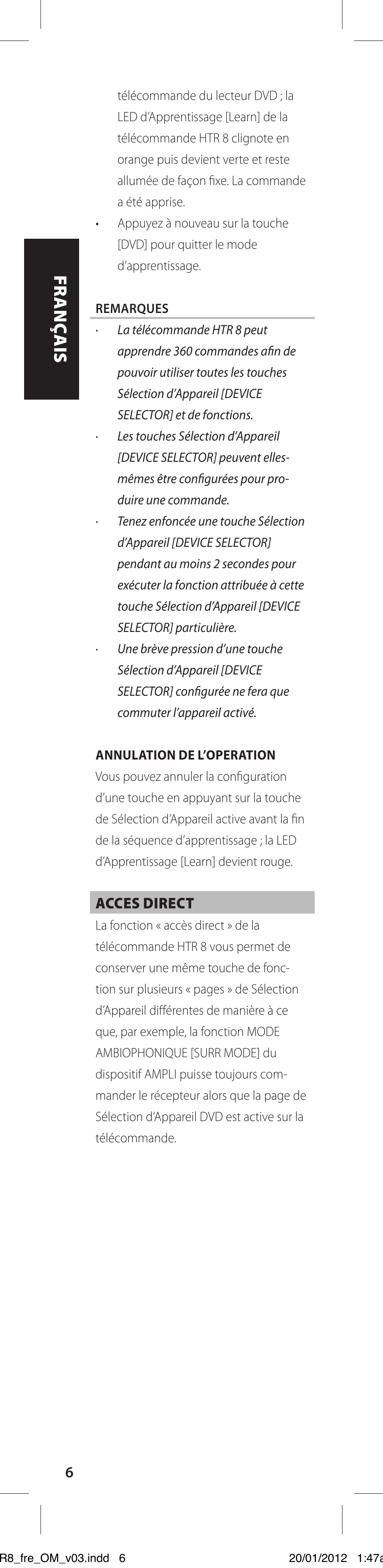 NAD HTR 8 User Manual | Page 18 / 118