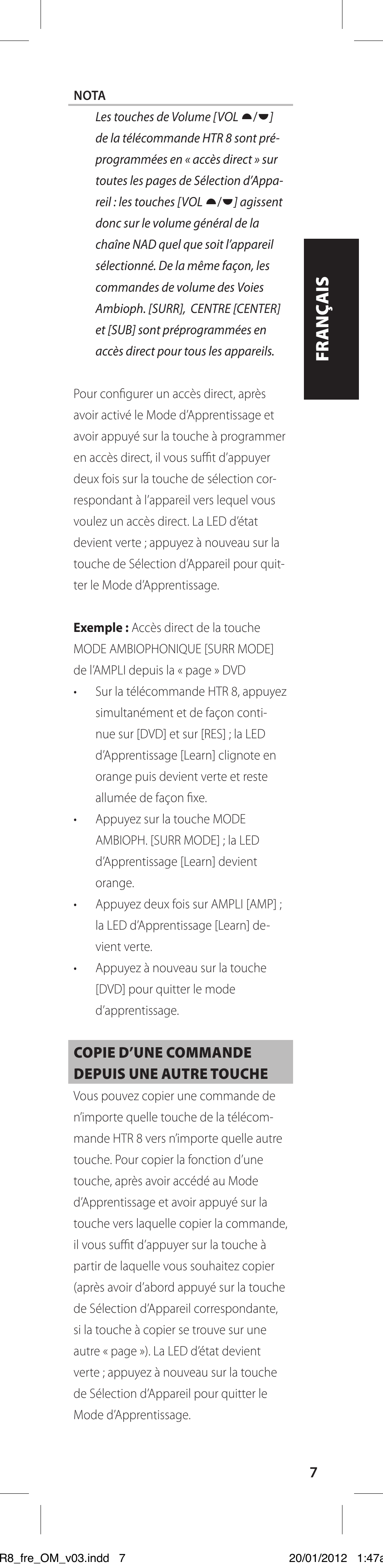 NAD HTR 8 User Manual | Page 19 / 118