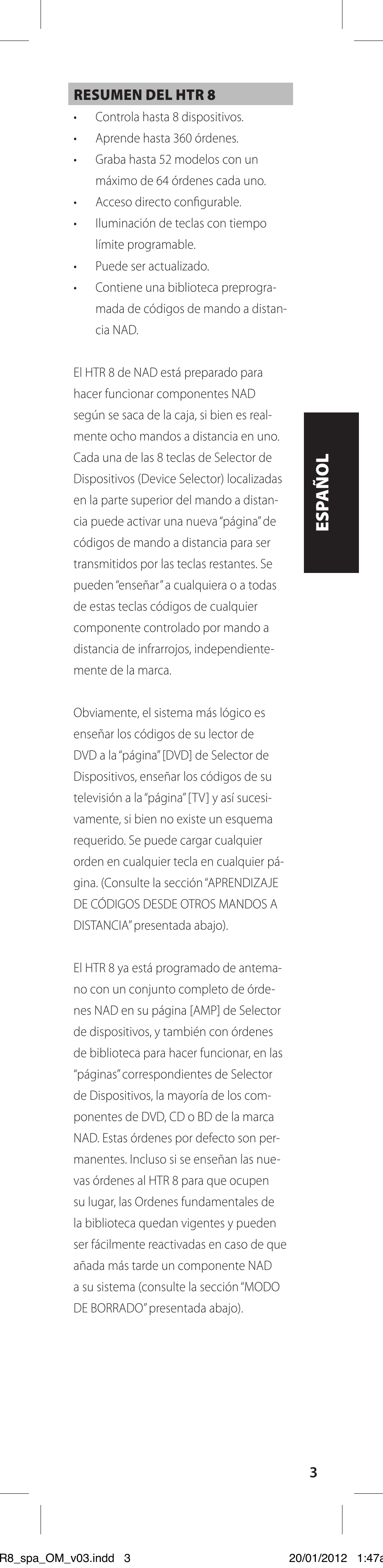NAD HTR 8 User Manual | Page 31 / 118