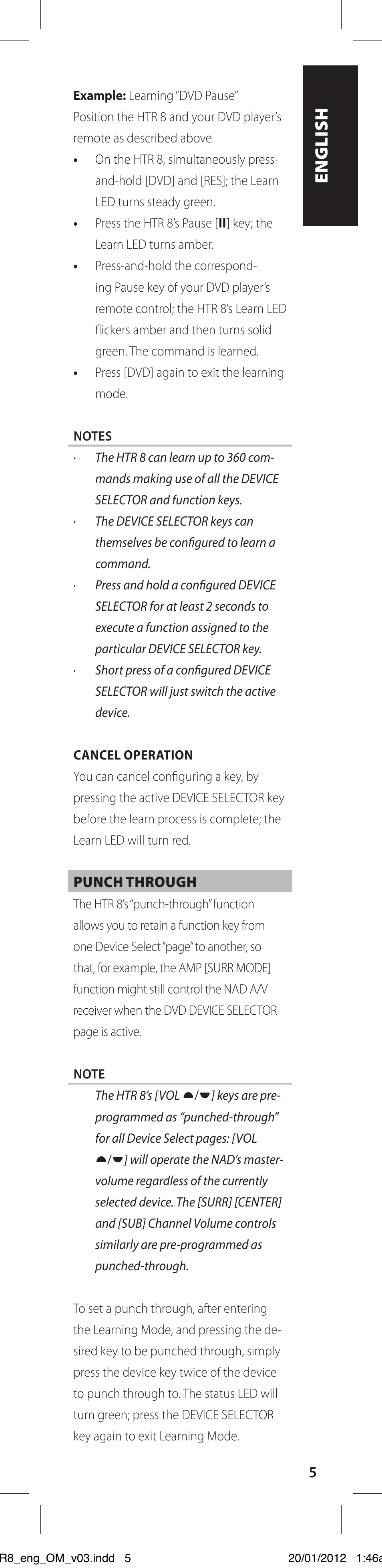 NAD HTR 8 User Manual | Page 5 / 118