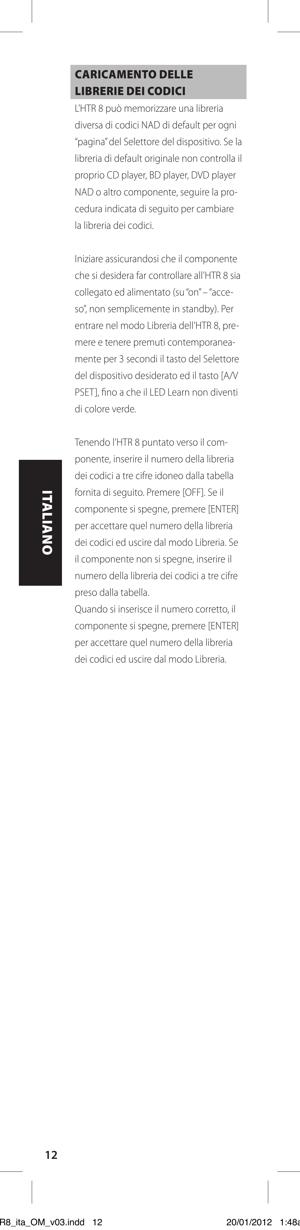NAD HTR 8 User Manual | Page 56 / 118